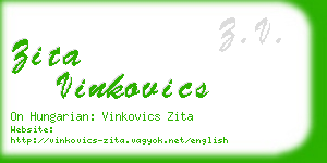 zita vinkovics business card